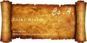 Csiki Alvián névjegykártya